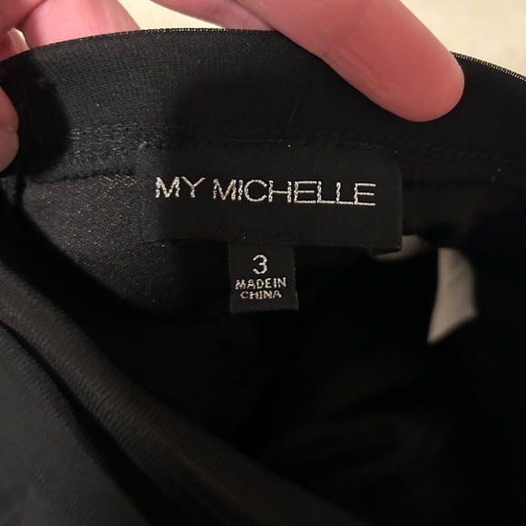 My Michelle Black Strapless Beaded Mini Dress, Juniors Size 3 - Picture 3 of 6